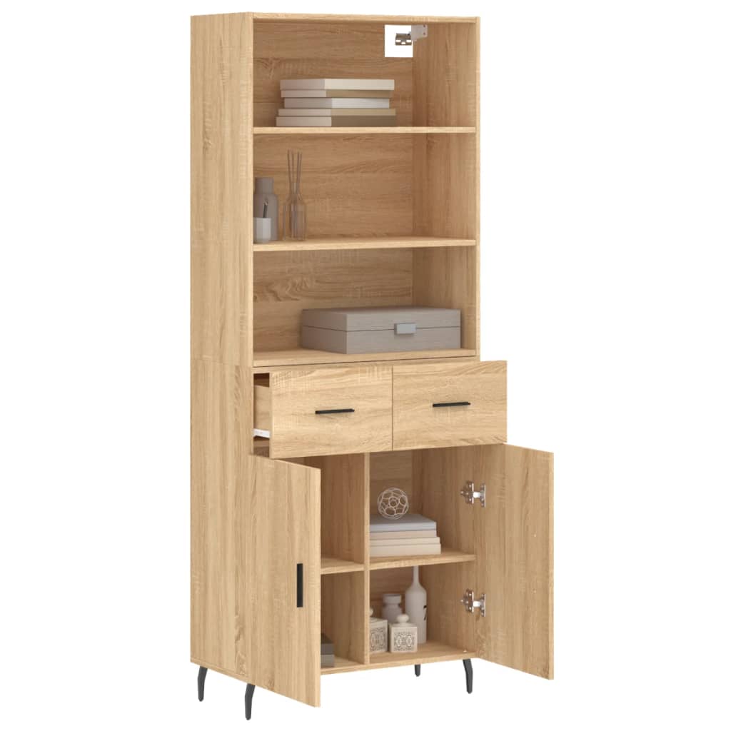 vidaXL Buffet haut Chêne sonoma 69,5x34x180 cm Bois d'ingénierie