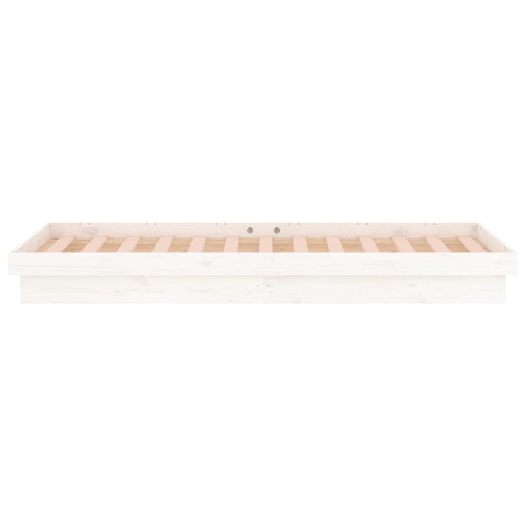 vidaXL Cadre de lit à LED blanc 75x190 cm petit simple bois massif