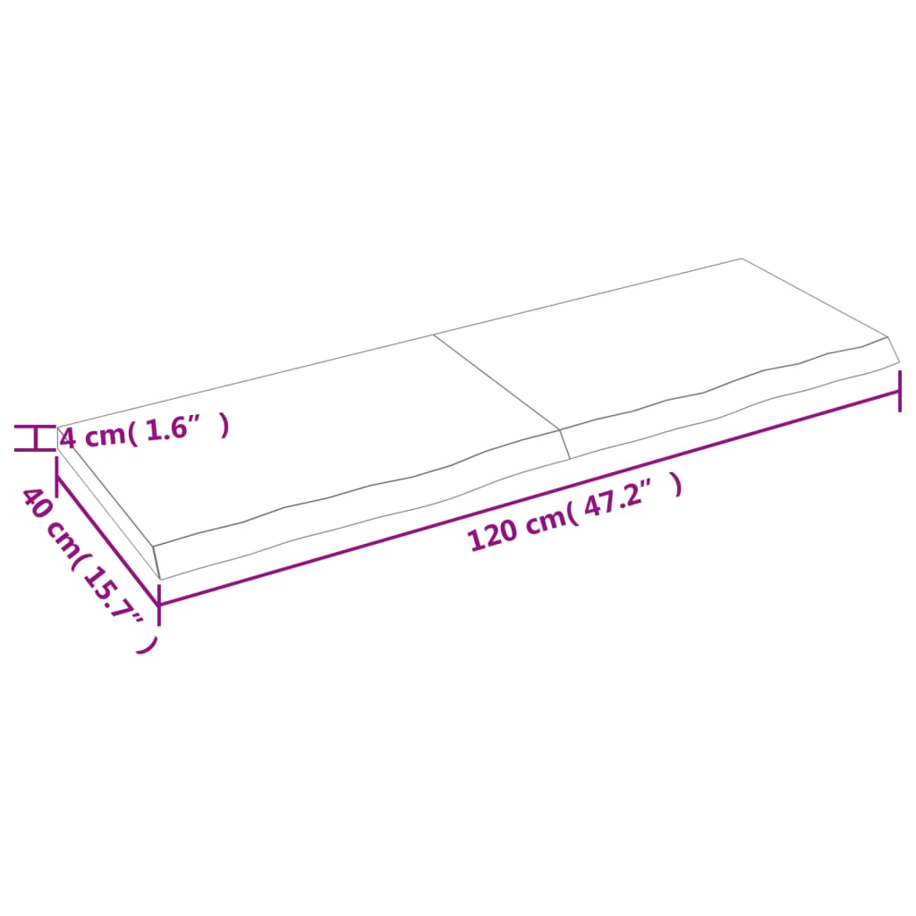 vidaXL Dessus de table marron foncé bois chêne massif traité