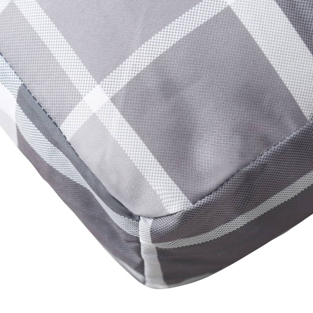vidaXL Coussin de palette motif à carreaux gris 58x58x10 cm tissu