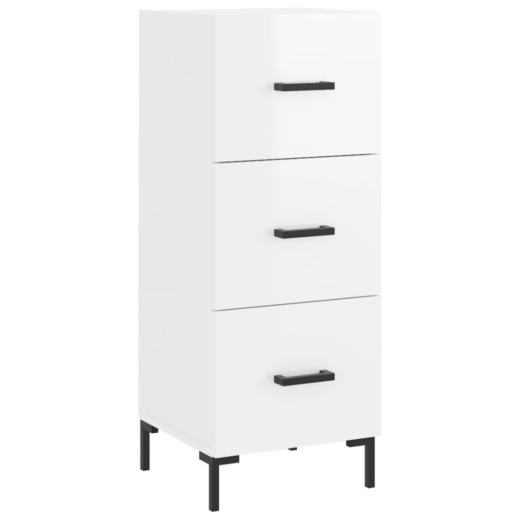 vidaXL Buffet haut Blanc brillant 34,5x34x180 cm Bois d'ingénierie