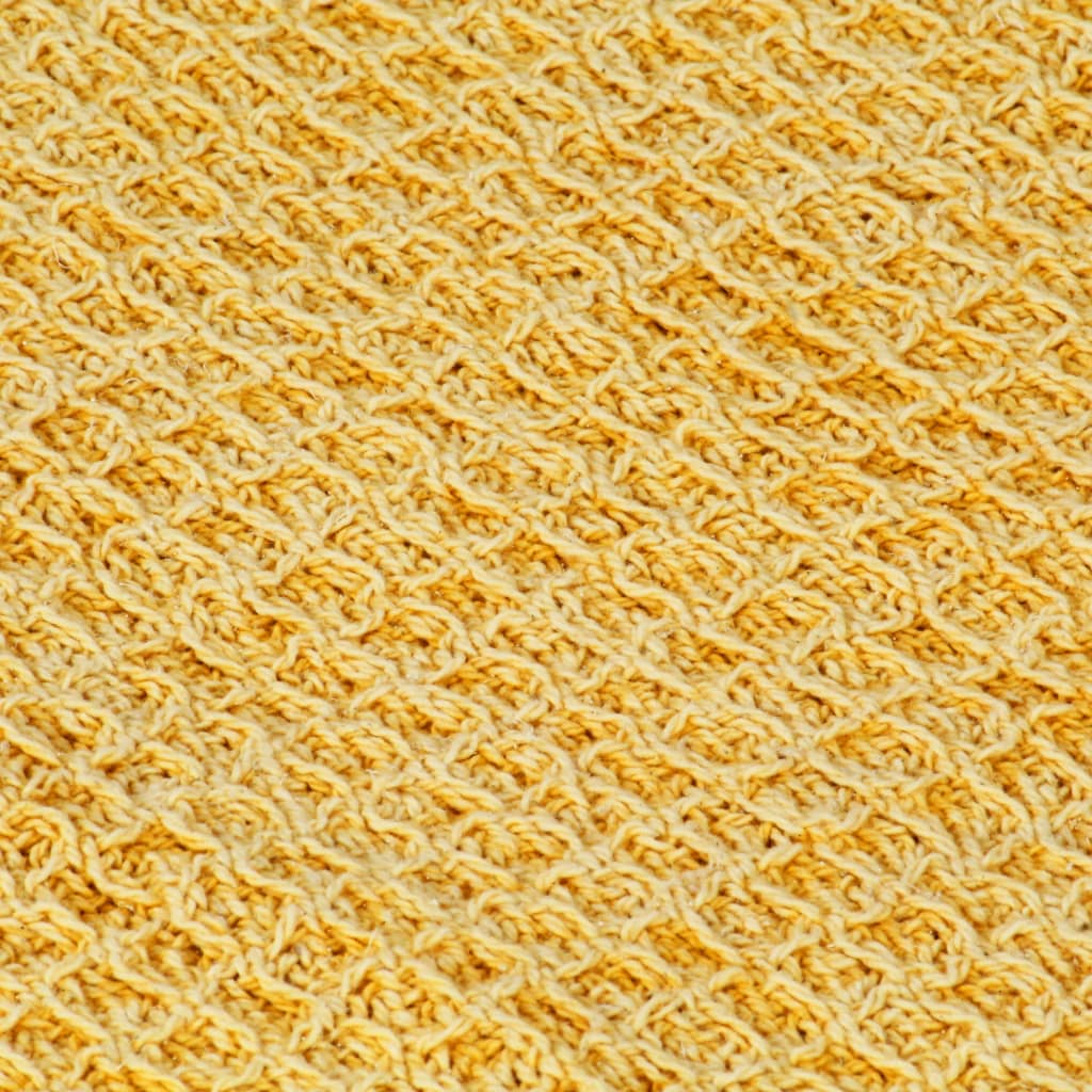 vidaXL Couverture en coton 220 x 250 cm Jaune moutarde