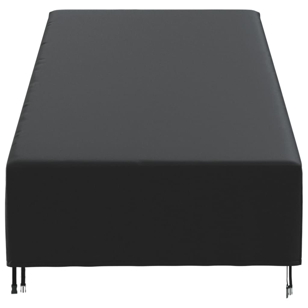vidaXL Housse de chaise longue noir 203x81x25/63 cm oxford 420D