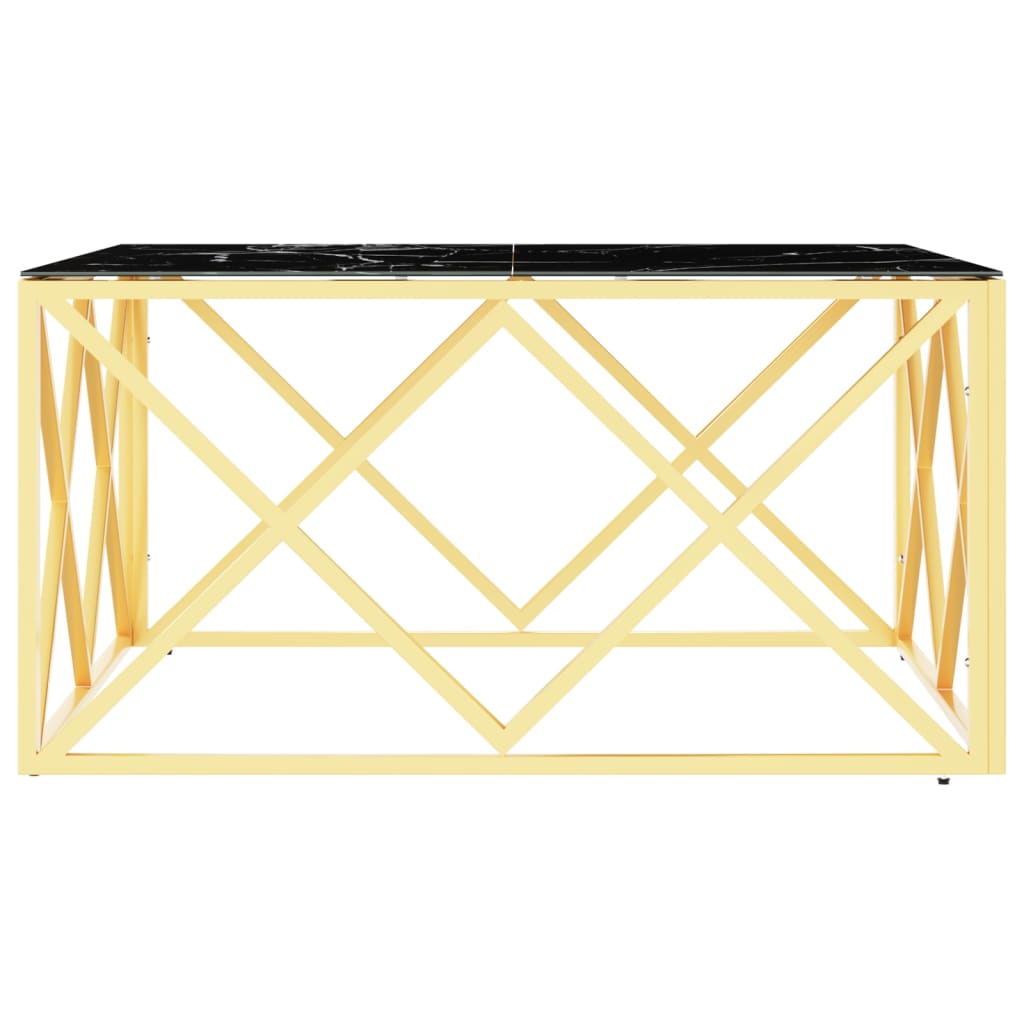 vidaXL Table basse doré 80x80x40 cm acier inoxydable et verre