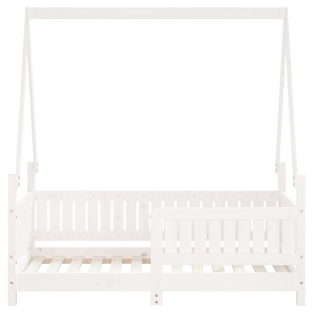 vidaXL Cadre de lit pour enfant blanc 70x140 cm bois de pin massif