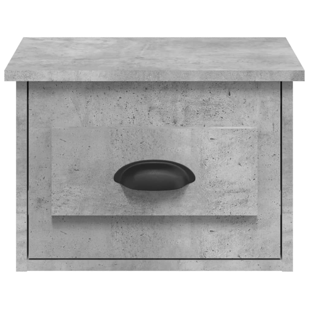 vidaXL Table de chevet murale gris béton 50x36x40 cm