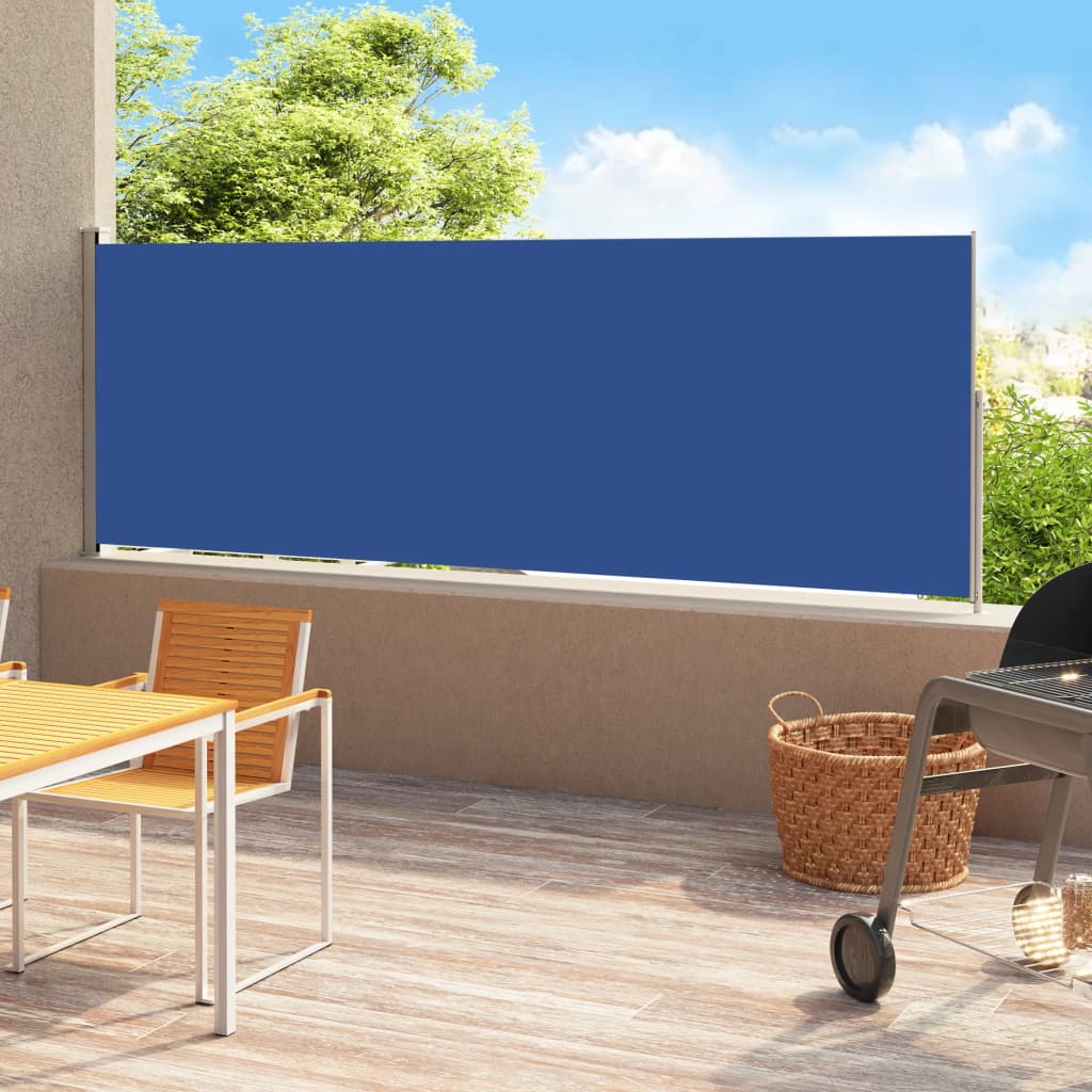 vidaXL Auvent latéral rétractable de patio 220x500 cm Bleu