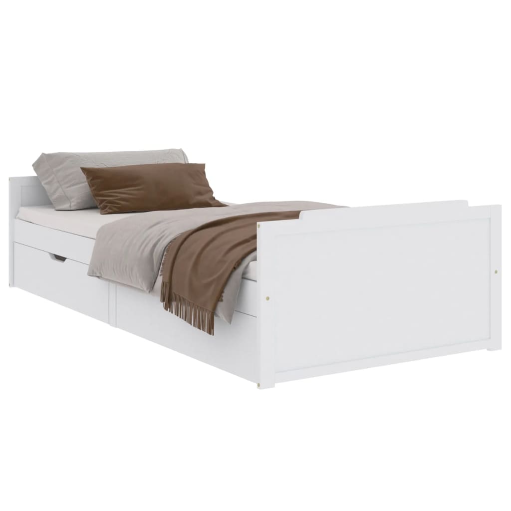 vidaXL Cadre de lit sans matelas blanc bois de pin massif 90x200 cm