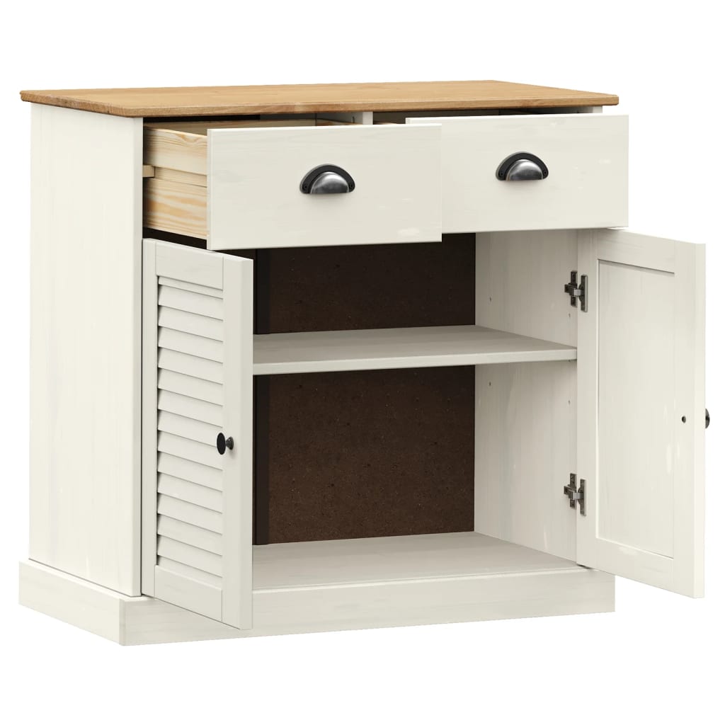 vidaXL Buffet avec tiroirs VIGO 78x40x75 cm blanc bois massif de pin