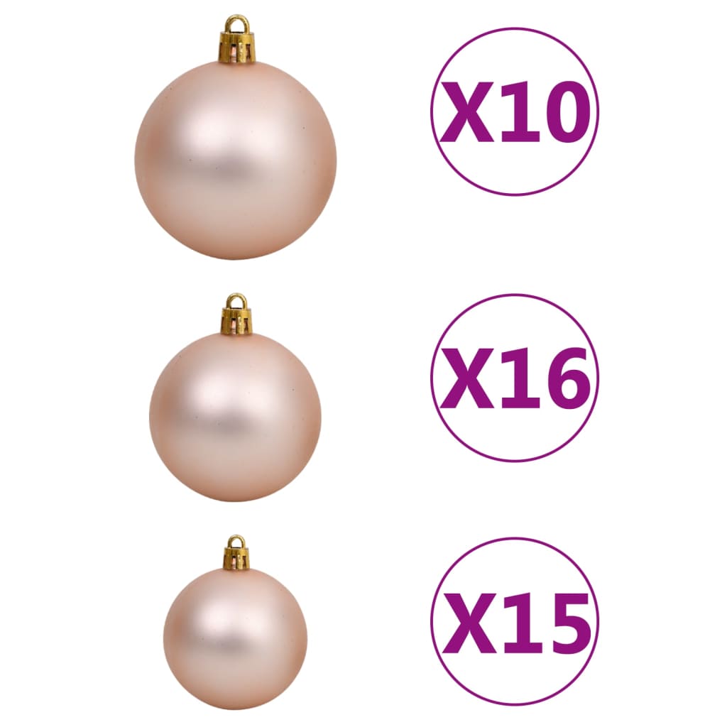 vidaXL Arbre de Noël artificiel pré-éclairé et boules doré 240 cm PET