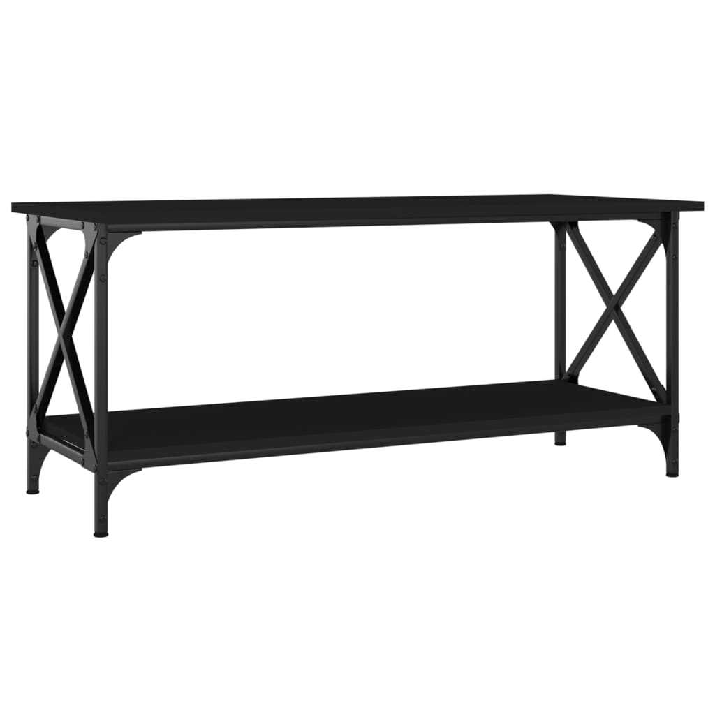 vidaXL Table basse Noir 100x45x45 cm Bois d'ingénierie et fer