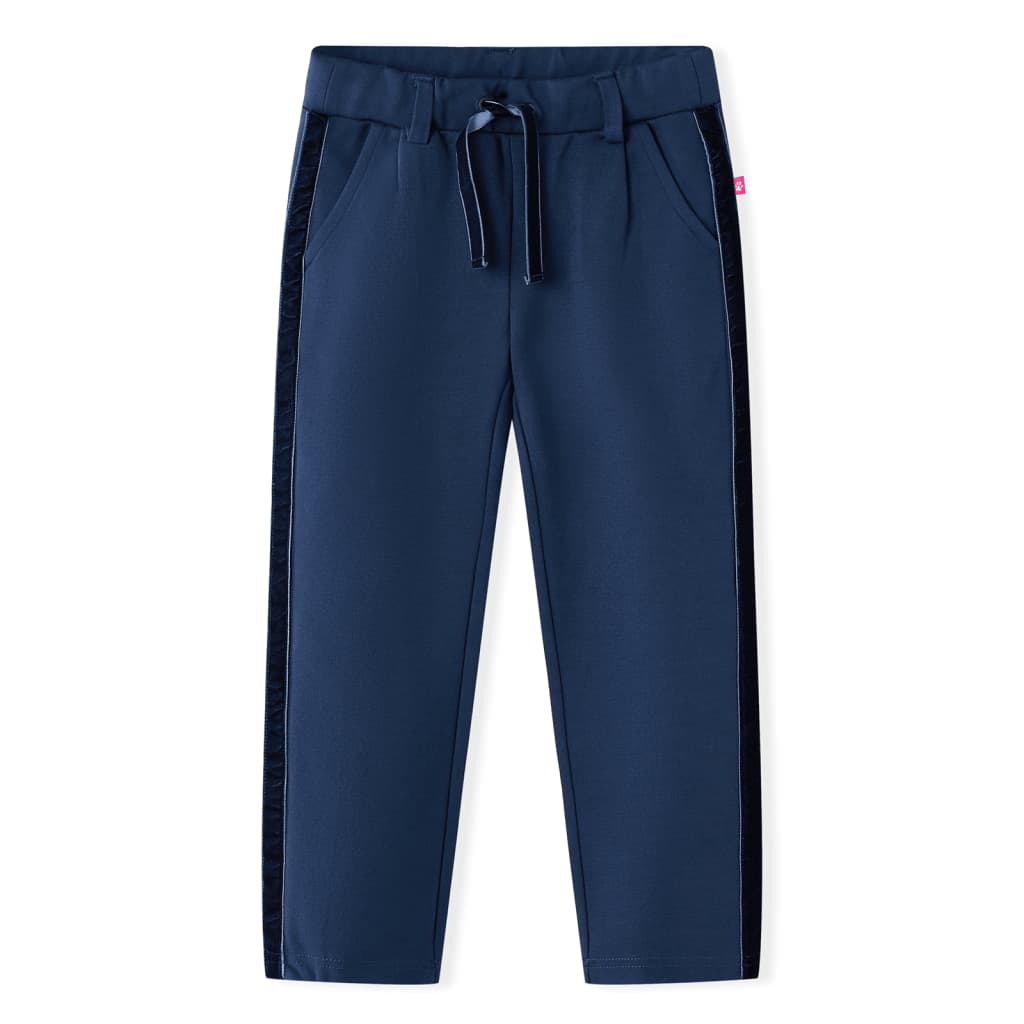 Pantalons pour enfants avec bordures noires bleu marine 140