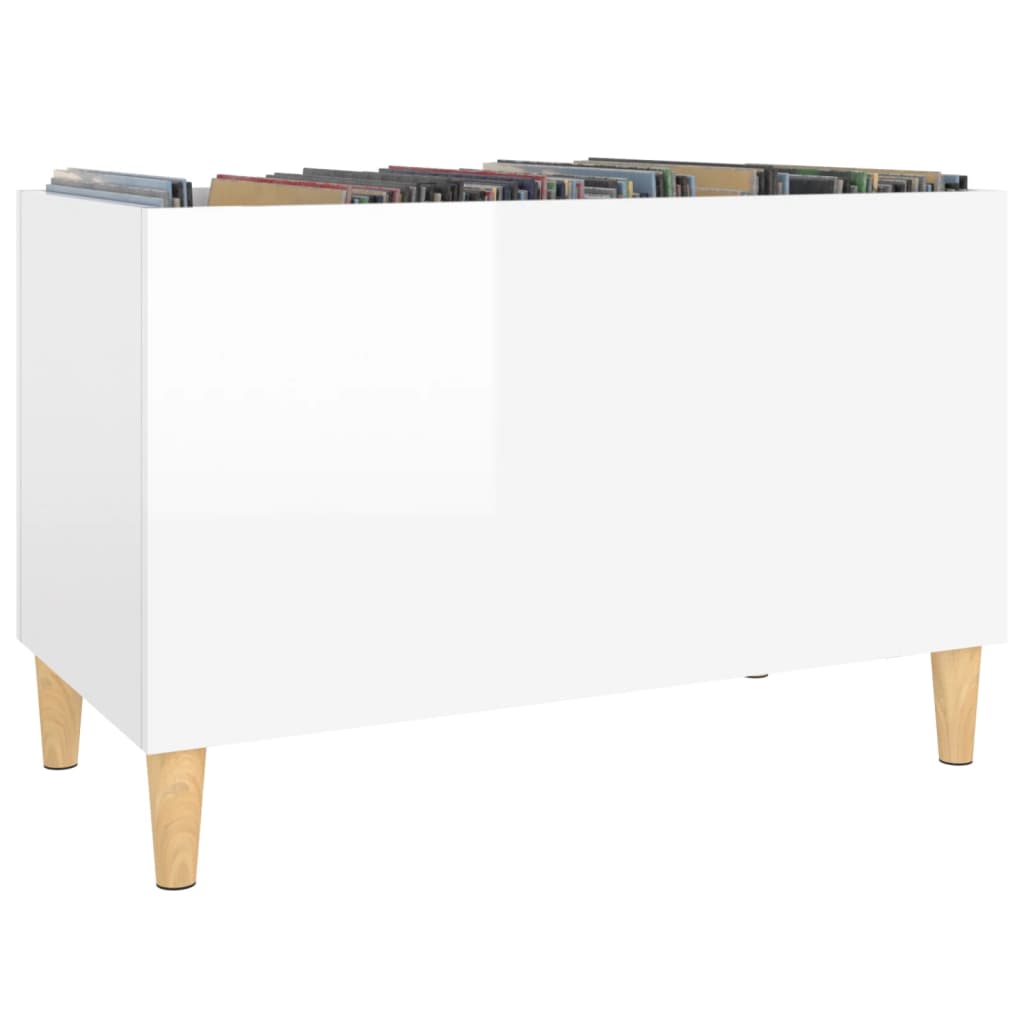 vidaXL Armoire à disques blanc brillant 74,5x38x48cm bois d'ingénierie