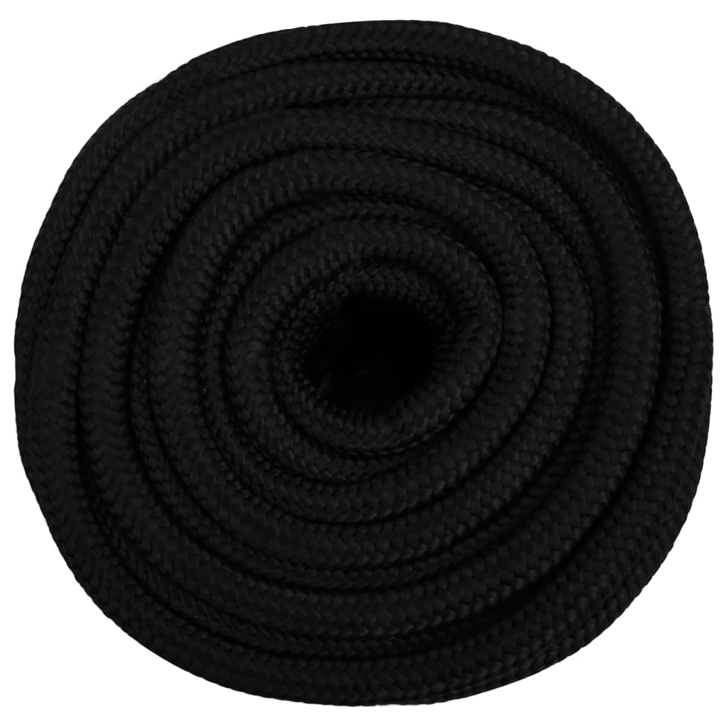vidaXL Corde de travail Noir 18 mm 100 m Polyester
