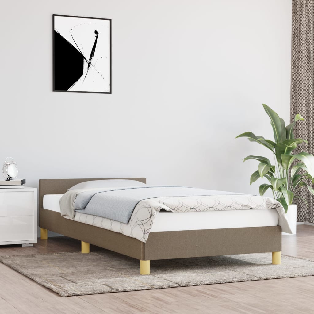 vidaXL Cadre de lit avec tête de lit Taupe 80x200 cm Tissu