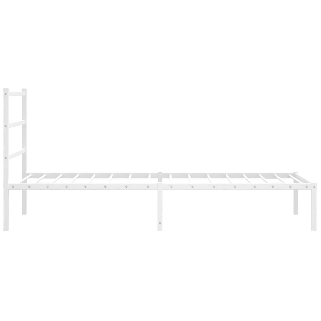 vidaXL Cadre de lit métal sans matelas et tête de lit blanc 100x200 cm