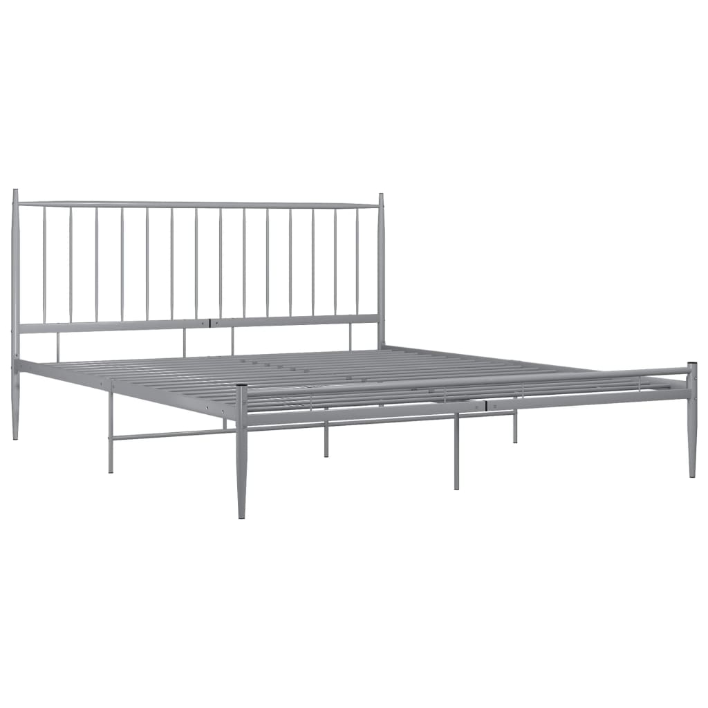 vidaXL Cadre de lit sans matelas gris métal 140x200 cm