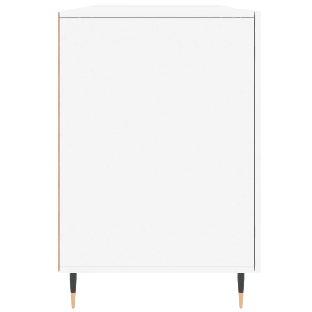 vidaXL Bureau Blanc brillant 140x50x75 cm Bois d'ingénierie