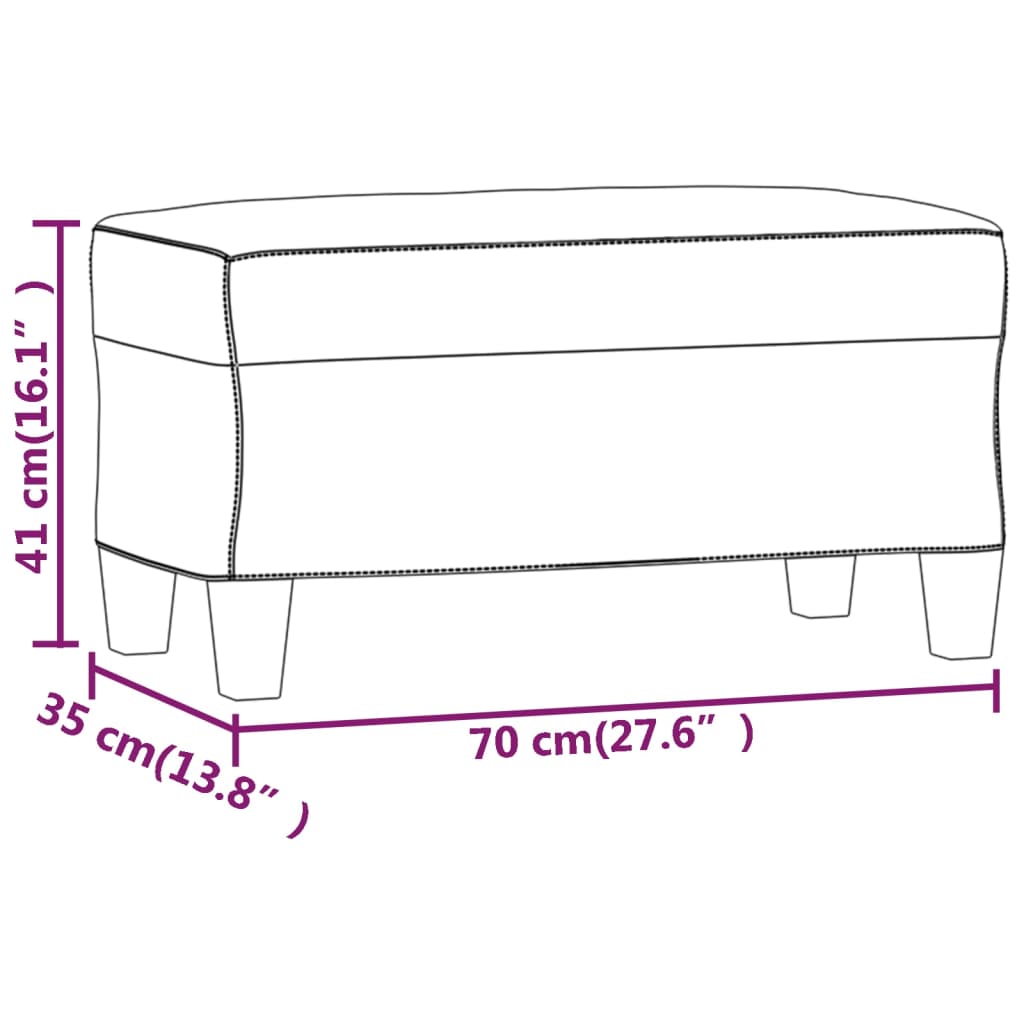 vidaXL Banc Cappuccino 70x35x41 cm Similicuir