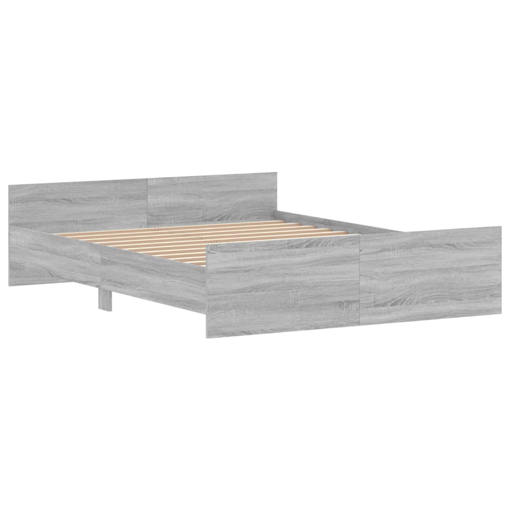vidaXL Cadre de lit tête de lit et pied de lit sonoma gris 160x200 cm