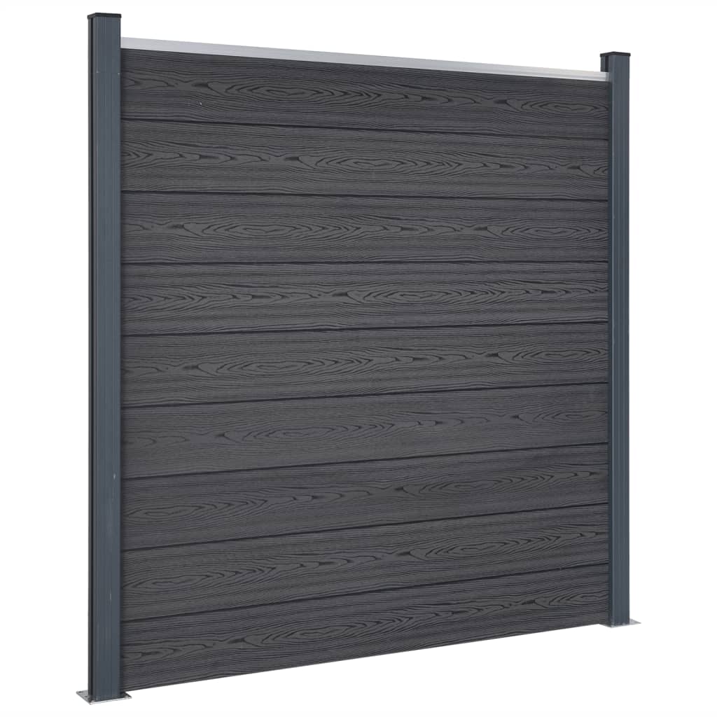 vidaXL Ensemble de panneaux de clôture gris 526x186 cm WPC
