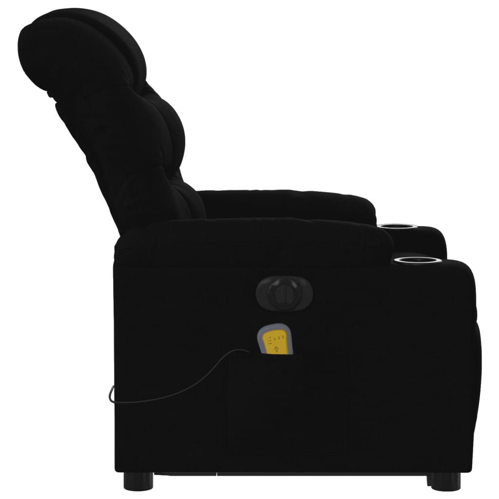 vidaXL Fauteuil inclinable de massage électrique Noir Tissu