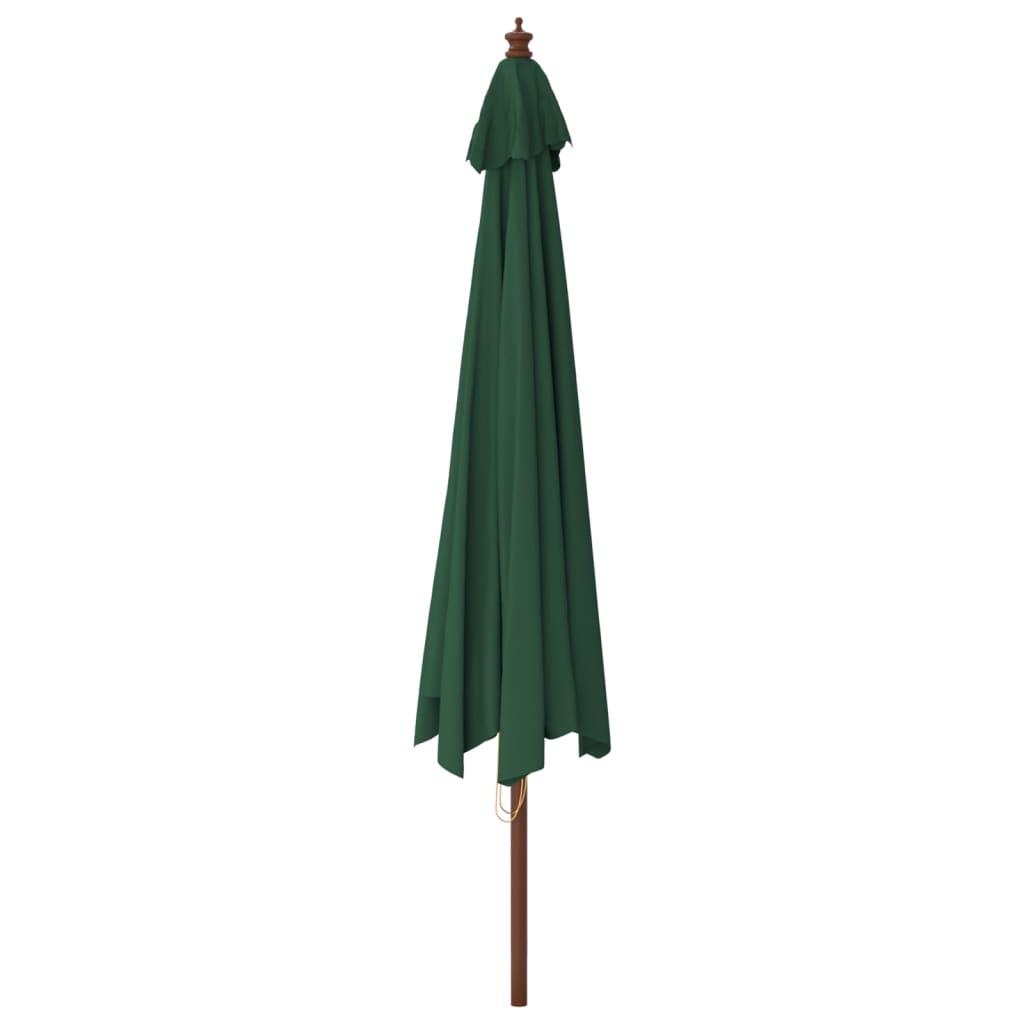 vidaXL Parasol de jardin avec mât en bois vert 400x273 cm