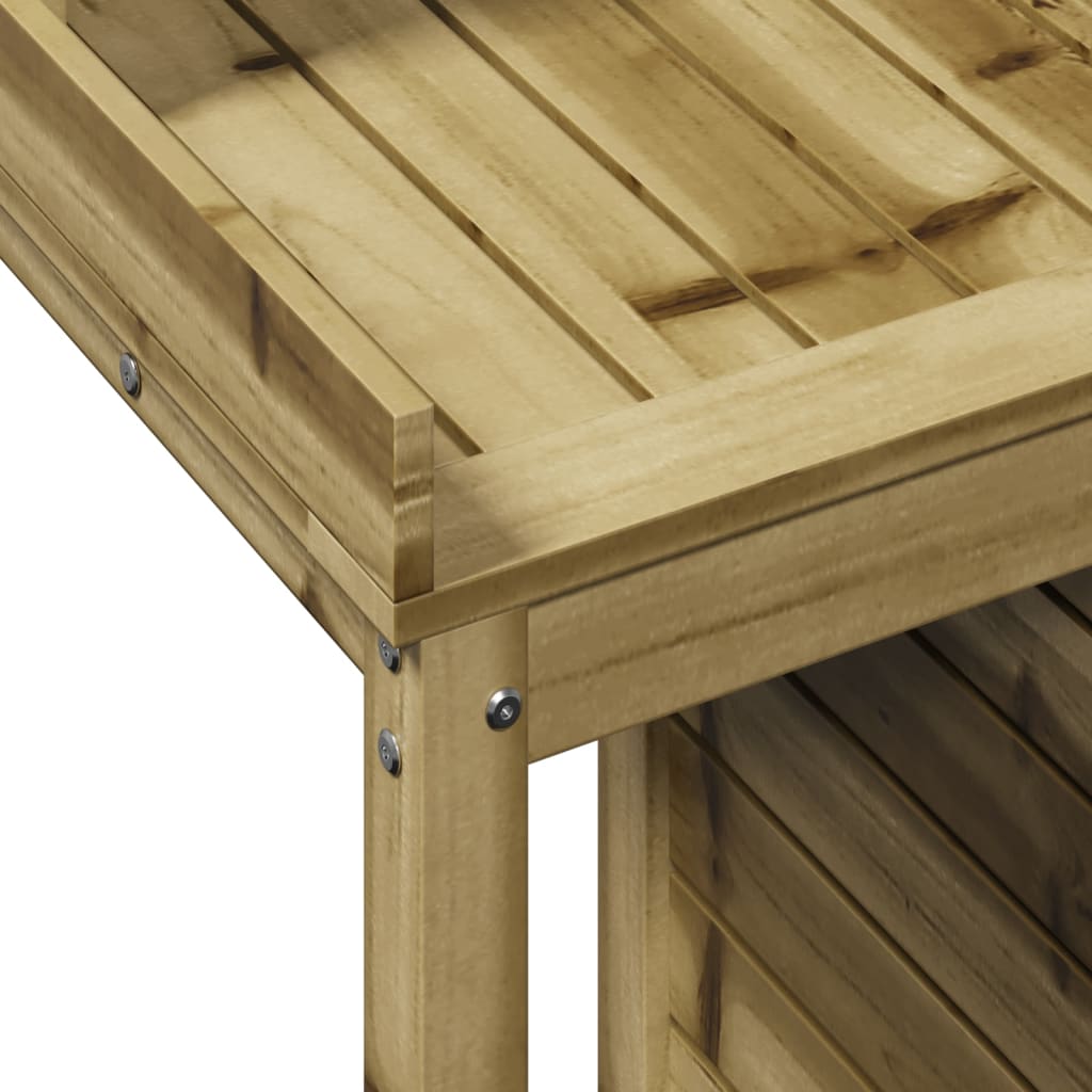 vidaXL Table de rempotage avec étagères bois de pin imprégné