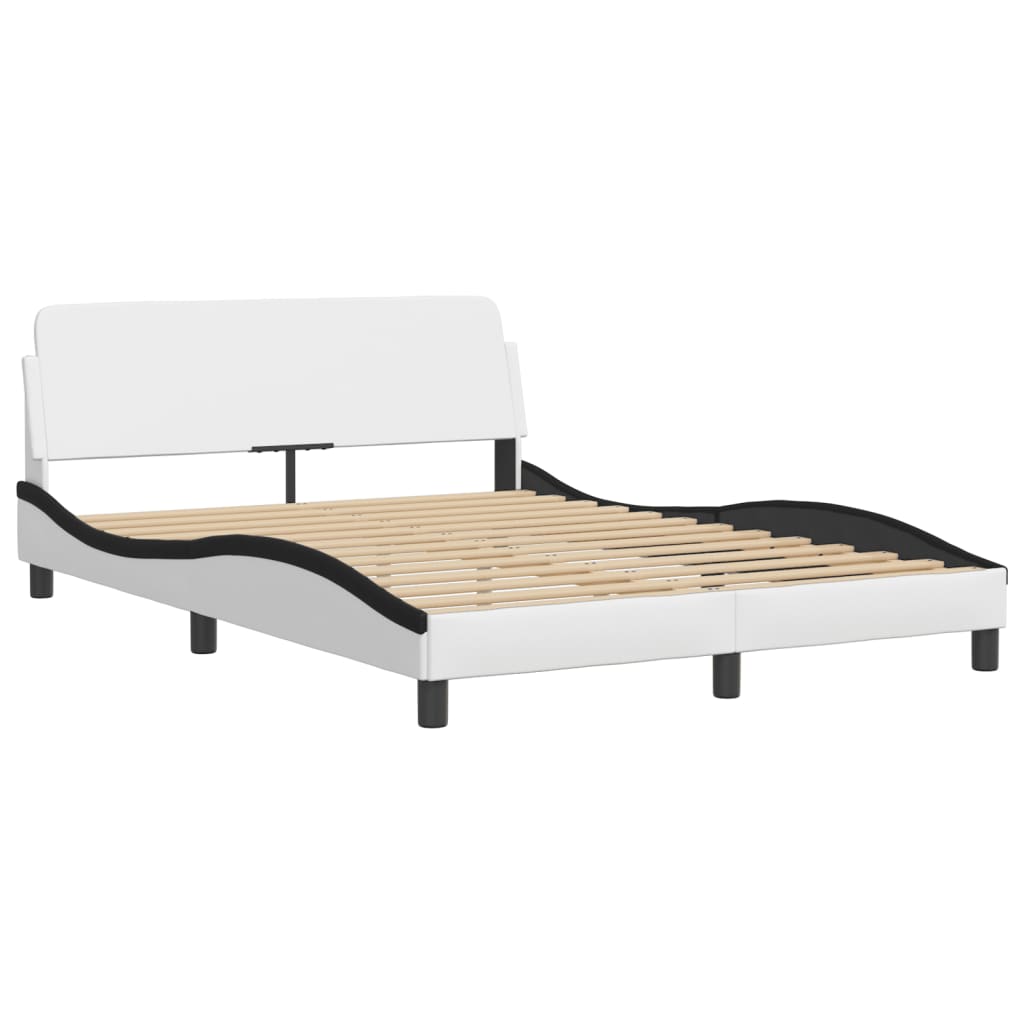 vidaXL Cadre de lit sans matelas blanc et noir 120x200 cm similicuir