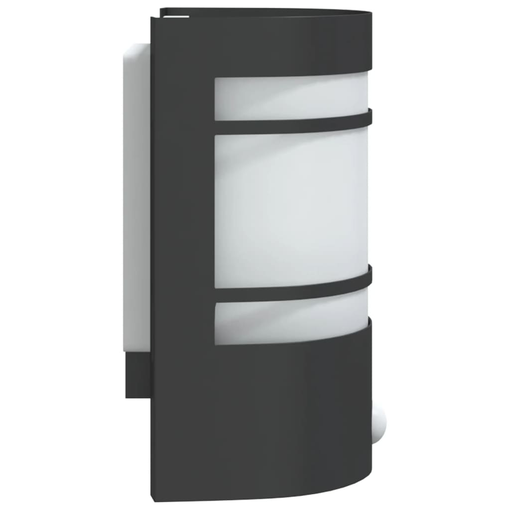 vidaXL Applique murale d'extérieur avec capteur noir acier inoxydable