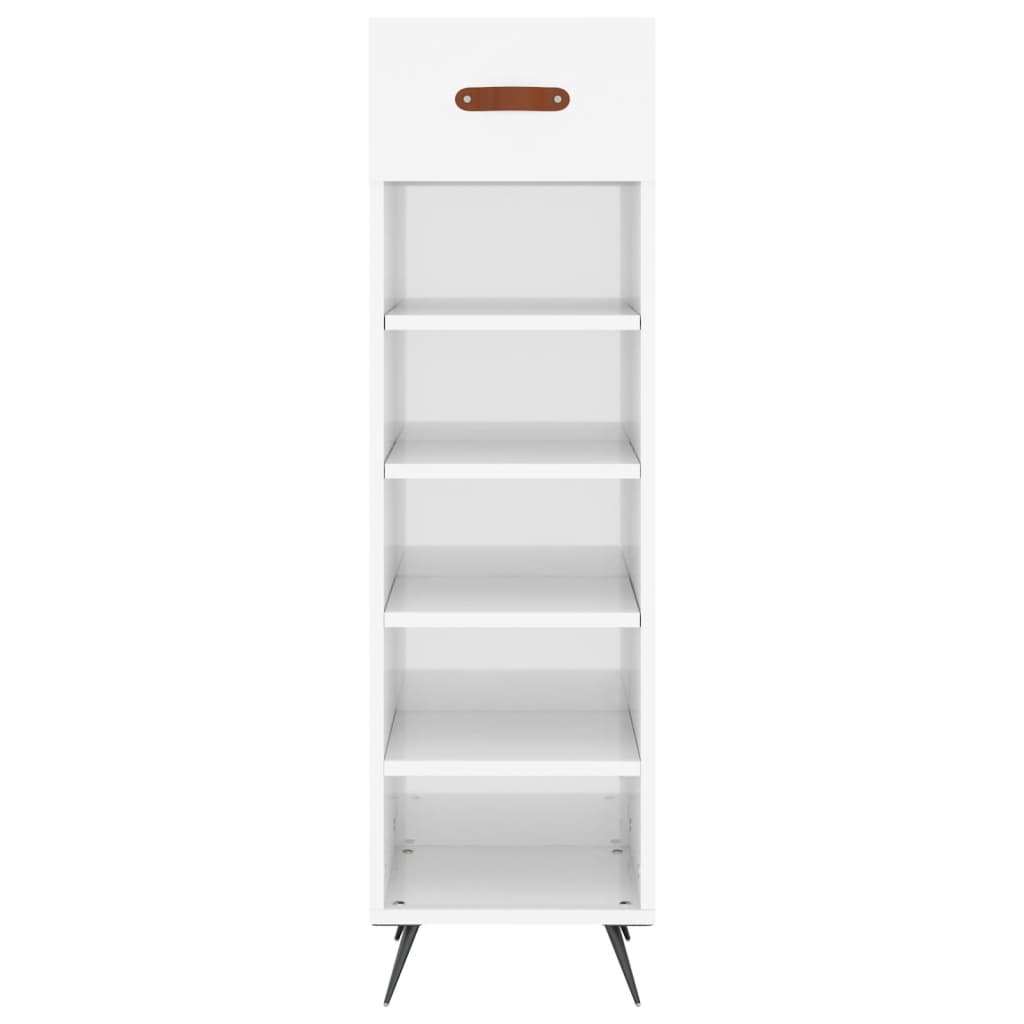 vidaXL Armoire à chaussure Blanc brillant 30x35x105 cm Bois ingénierie