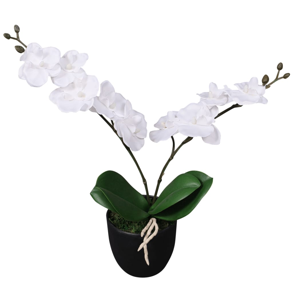 vidaXL Plante artificielle avec pot Orchidée 30 cm Blanc | vidaXL.be