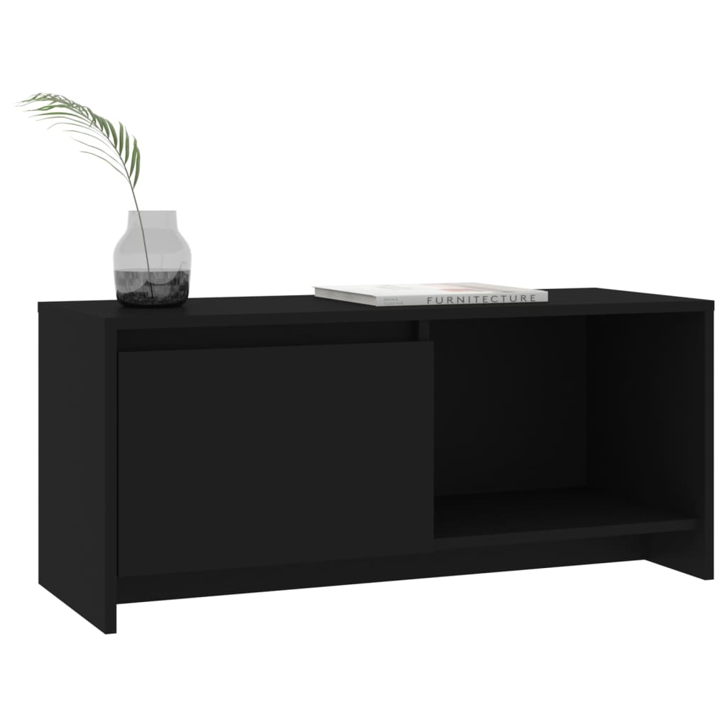 vidaXL Meuble TV Noir 90x35x40 cm Bois d'ingénierie