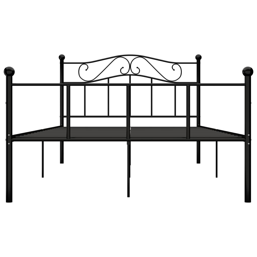 vidaXL Cadre de lit sans matelas noir métal 120x200 cm