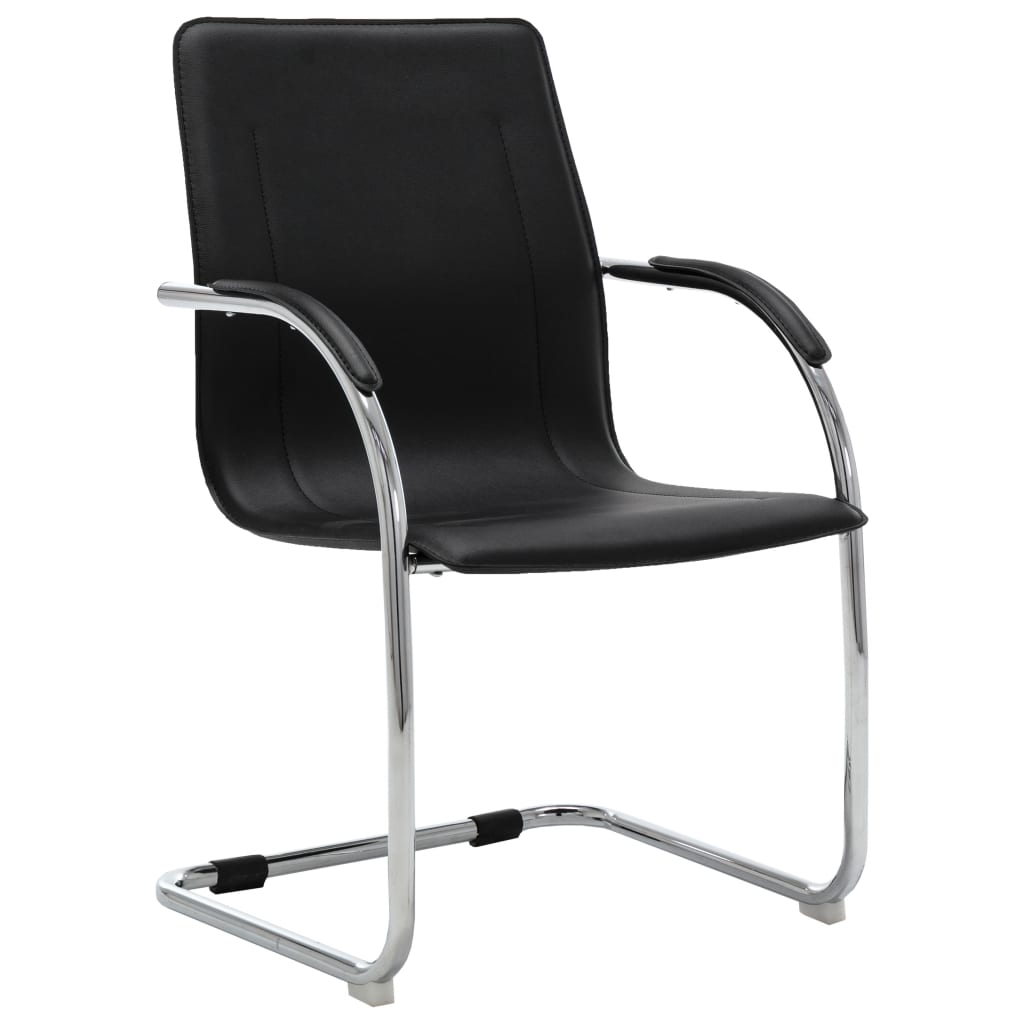 vidaXL Chaise de bureau cantilever Noir Similicuir