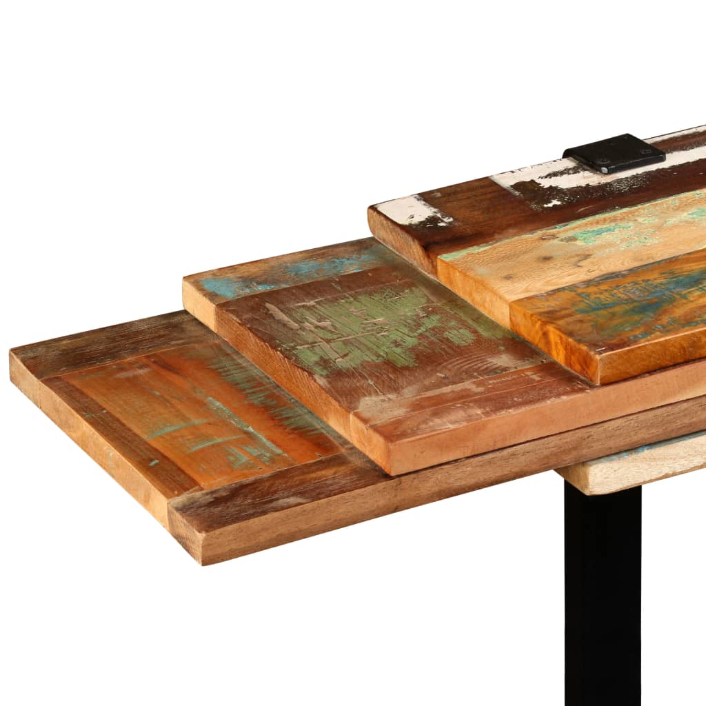 vidaXL Table console Bois de récupération massif réglable