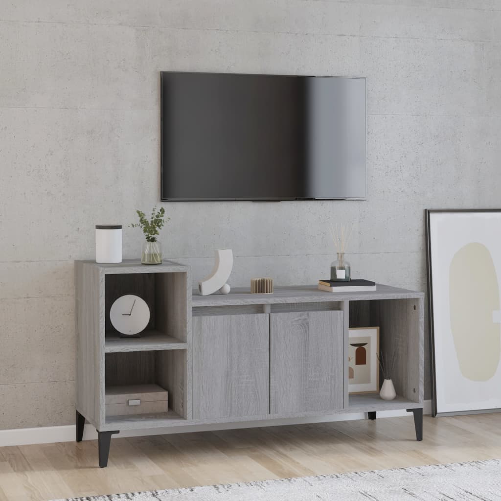 vidaXL Meuble TV Sonoma gris 100x35x55 cm Bois d'ingénierie