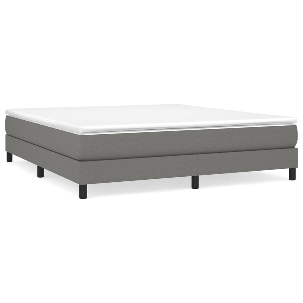 vidaXL Sommier à lattes de lit avec matelas Gris foncé 180x200cm Tissu