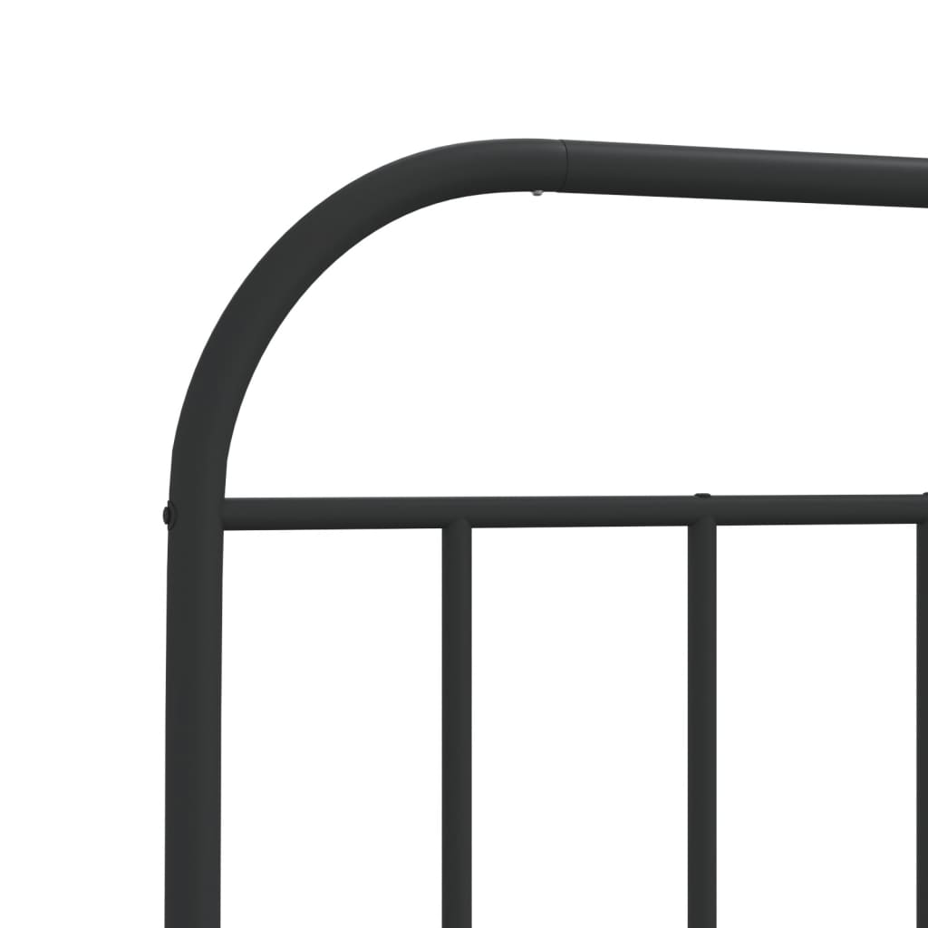 vidaXL Cadre de lit métal sans matelas avec tête de lit noir 75x190 cm