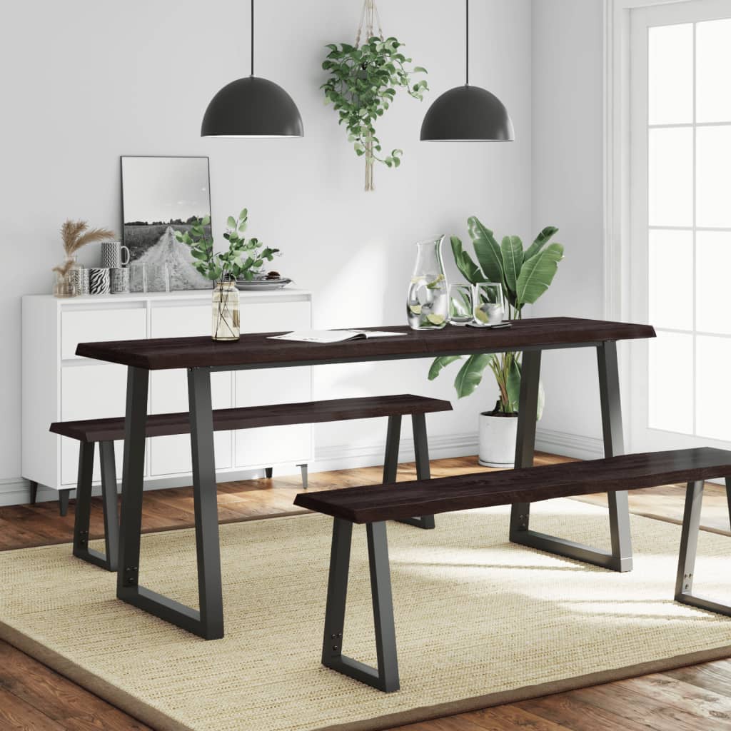 vidaXL Dessus de table bois massif traité bordure assortie