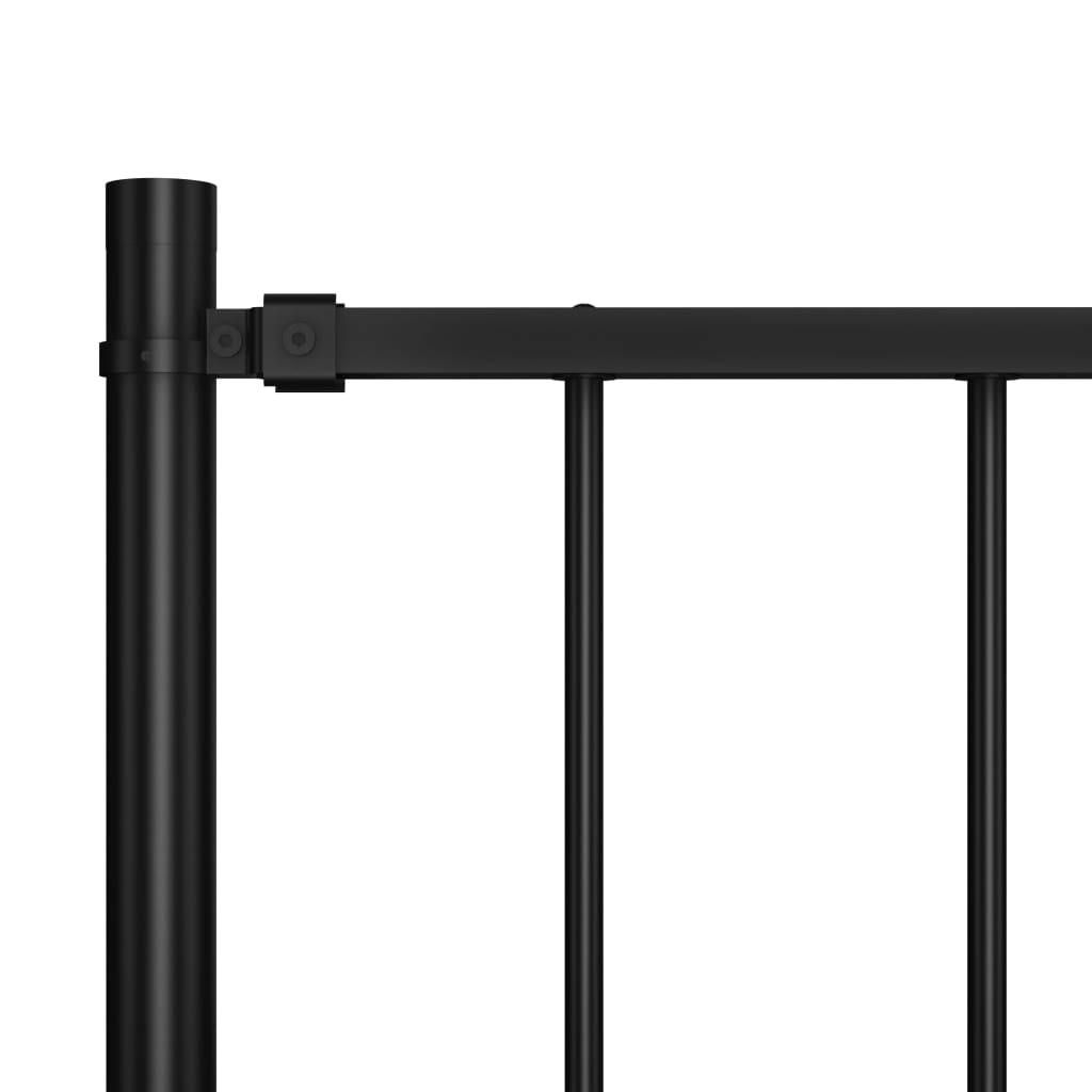 vidaXL Panneau clôture et poteaux acier enduit de poudre 1,7x1 m noir