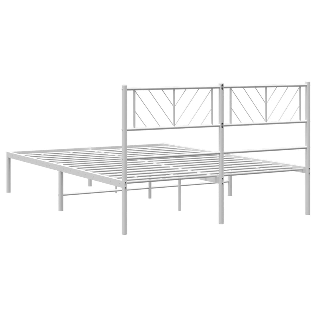 vidaXL Cadre de lit métal sans matelas et tête de lit blanc 120x200 cm