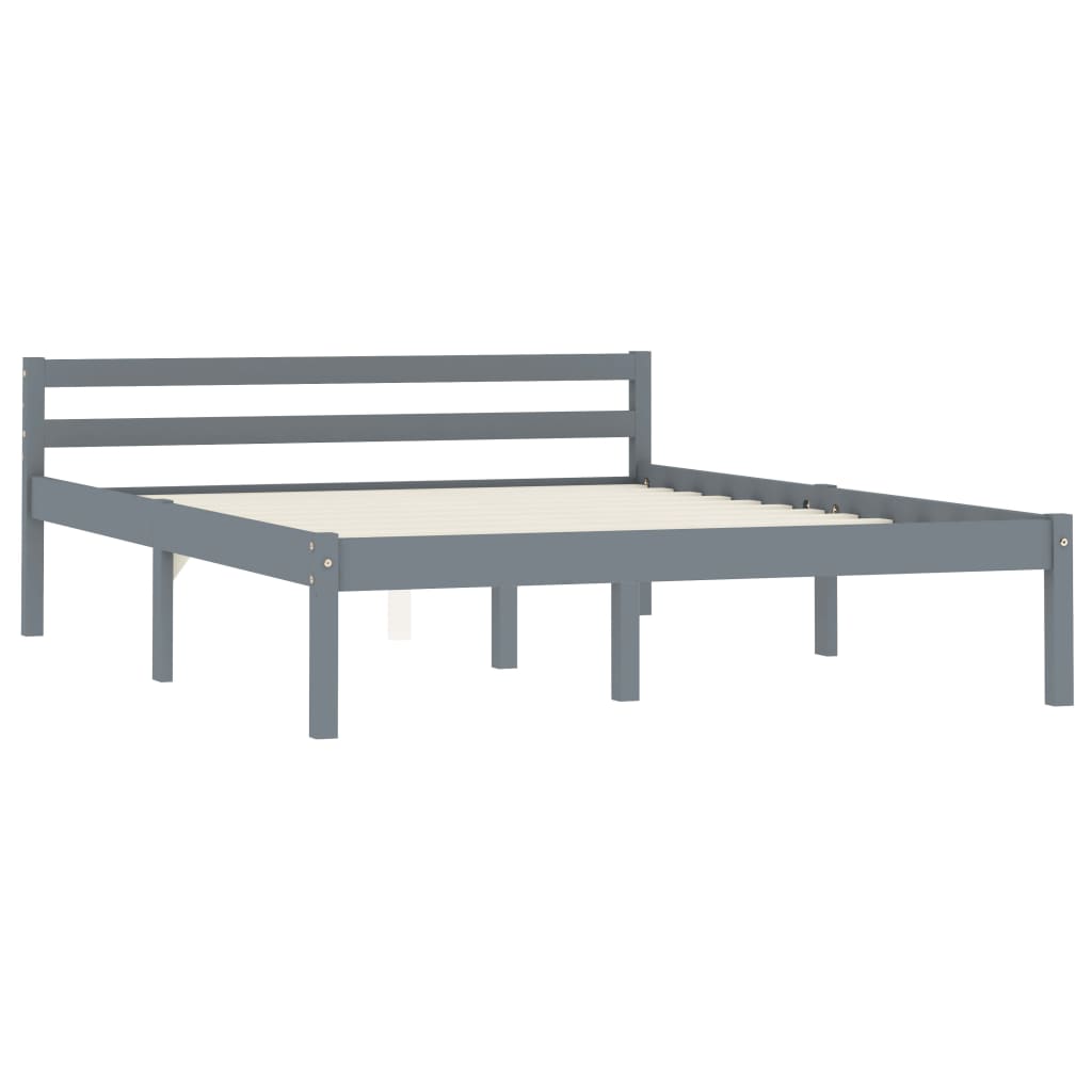 vidaXL Cadre de lit sans matelas gris bois de pin massif 120x200 cm