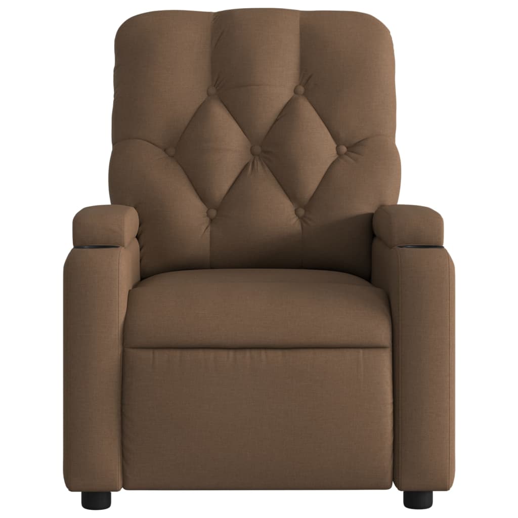 vidaXL Fauteuil inclinable électrique Marron Tissu