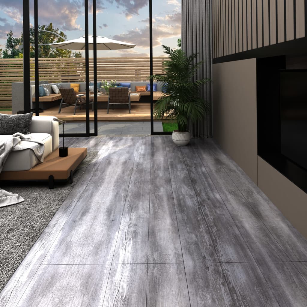 vidaXL Planches de plancher PVC autoadhésif 2,51 m² 2 mm Gris bois mat