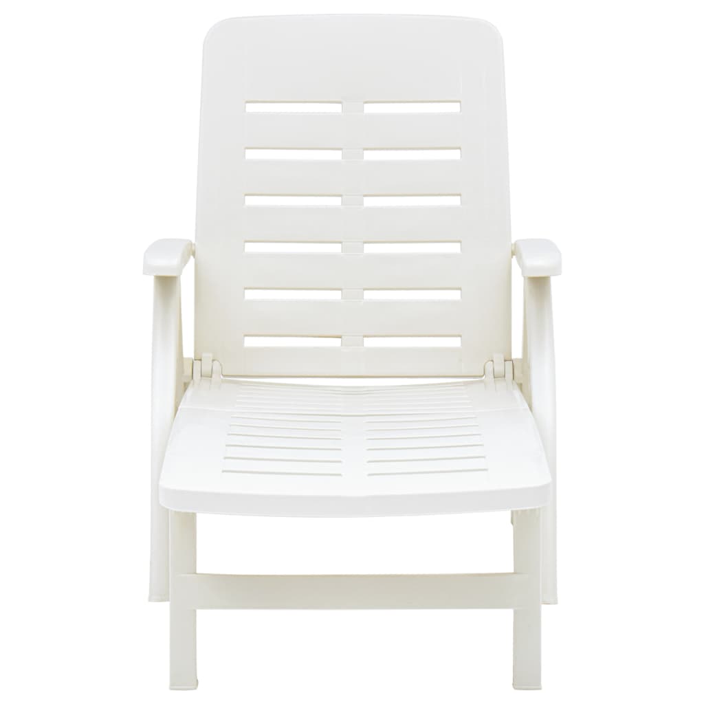 vidaXL Chaise longue pliable Plastique Blanc