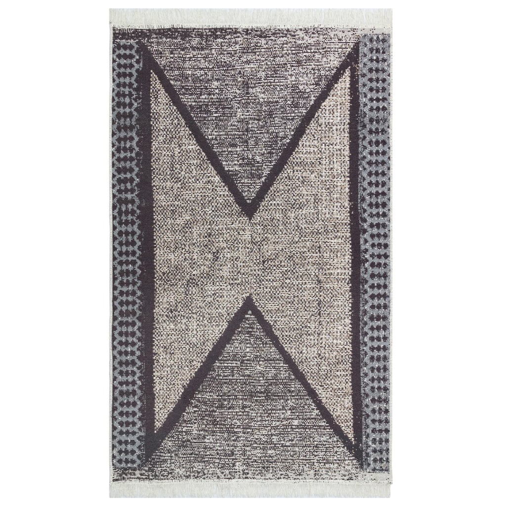 vidaXL Tapis Noir et gris 160x230 cm Coton