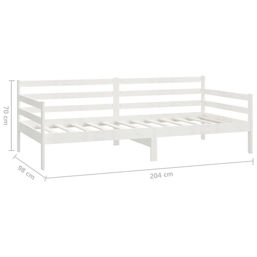 vidaXL Lit Blanc Bois de pin massif 90x200 cm