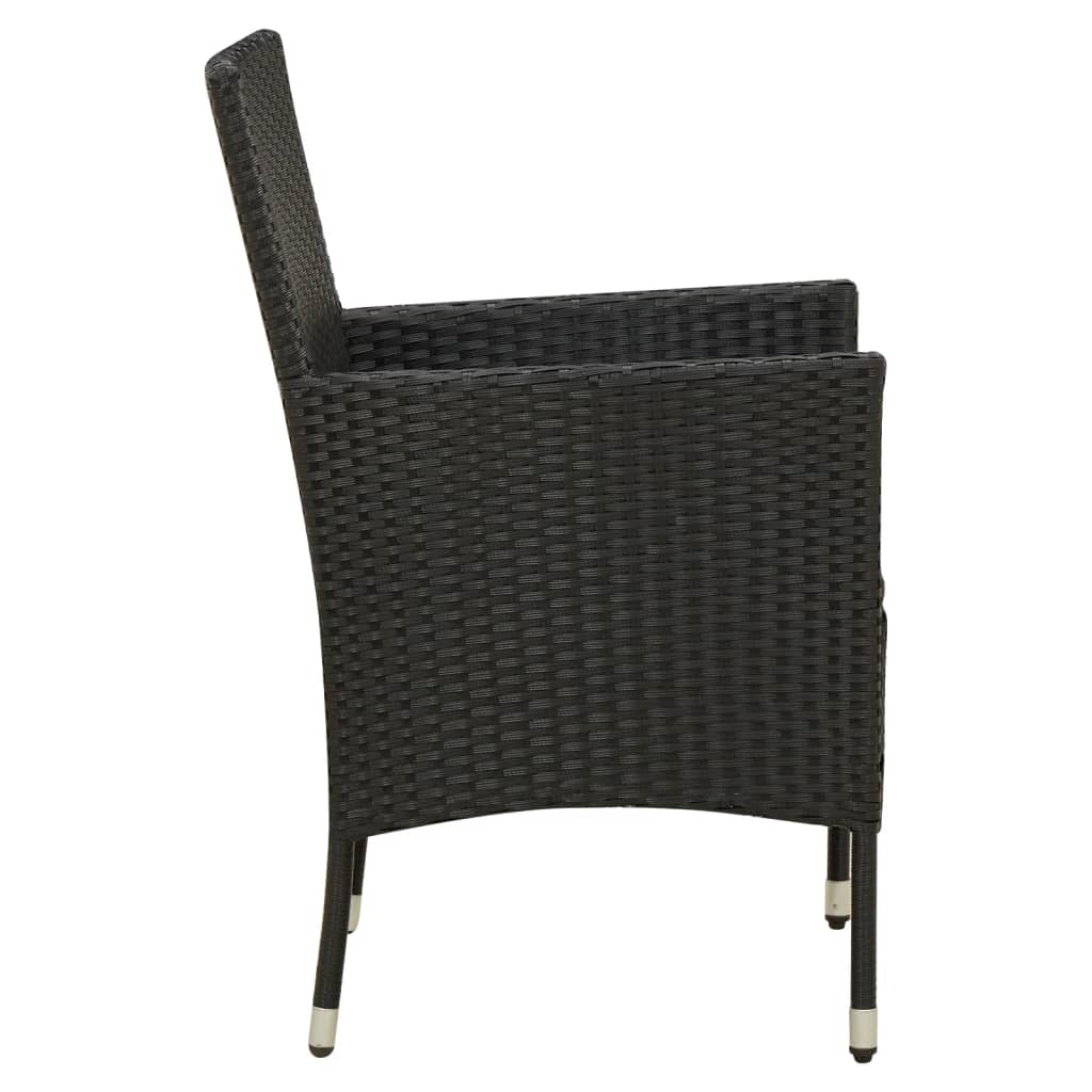 vidaXL Mobilier à dîner de jardin 5pcs et coussins Résine tressée Noir