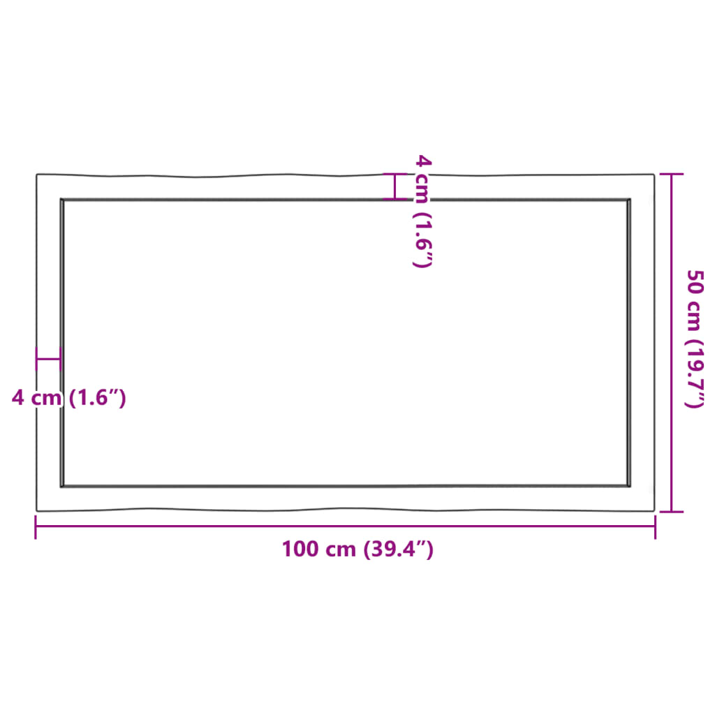 vidaXL Dessus de table bois massif traité bordure assortie